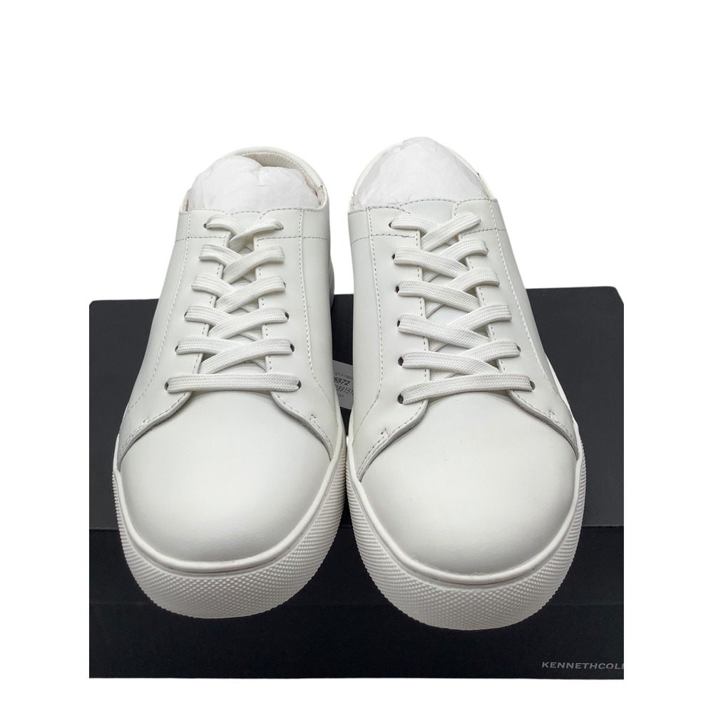 Kenneth Cole New York Kam Womens White Leather Sneakers Gold Heel KL04622LE 9.5